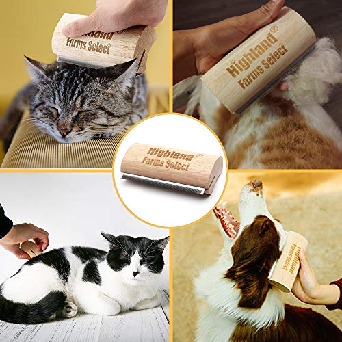 Deshedding Grooming Tool for Dogs, Cats & Horses, Ergonomic Design Wood Groom Brush, Professional Pet Groomer, Painlessly Remove for Short & Long Hair, Fur & Dirt - 5 Inches | Deshedding Grooming Tool for Dogs,Cats & Horses,Professional Pet Groomer,Painle