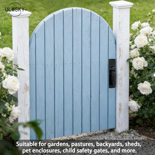 Pack of 1 Thumb Gate Latch Hardware,Gate Latch with Handle,Heavy Duty Gate Latch for Outdoor Fence,Black Double Gate Latch for Backyard,Garden,Farm,Pool Gate,Metal Gate
