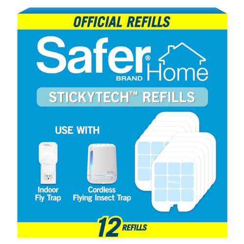 Safer Home Flying Insect Trap Official Refills | 12 Glue Card Refills for Plug-In Fruit Fly, Moth & Gnat Trap, Fruit Fly Killer, 24/7 Catch, SH512 - size: 12 Safer Home Glue Cards