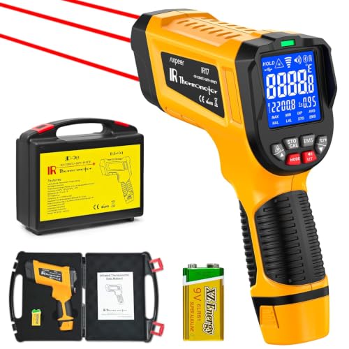 Infrared Thermometer Temperature Gun 3992°F 50:1, | Triple-Laser IR Temp Gun for Industrial Furnace Kiln Foundry Steel Welding HVAC Engine Diagnostic Tool - color: -58°F to 3992°F