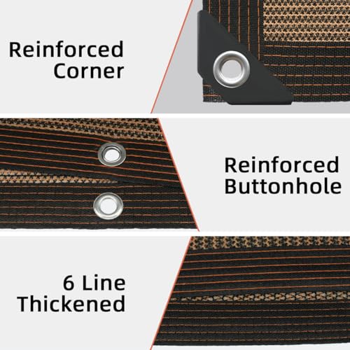 Shade Cloth for Garden 10 * 10FT, 70% Sunblock Mesh Tarp & Outdoor Sun Shade with Grommets, Sun Shade Outdoor Cover, Plant Covers Freeze Protection for Greenhouse, Kennel, Lawn, Patio Brown - color: brown, size: 10*10FT