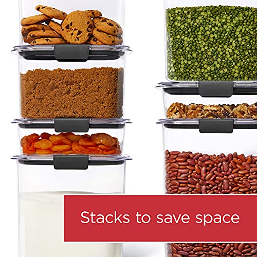 Rubbermaid Brilliance Plastic Food Storage Pantry Baking Set, 3 Containers with Lids (6 Pieces Total), BPA-Free, Clear - size: Assorted Sizes (6-Piece)