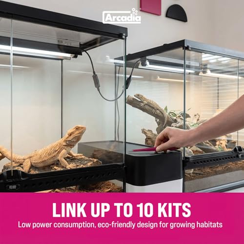 Arcadia T5 UVB Reptile Light Fixture Kit 24" Long 24 Watts 14% UVB Dragon – Complete UVB Light for Reptiles, Turtles, Snake, Bearded Dragon Lamp, Long Lasting Easy to Use Professional Lighting