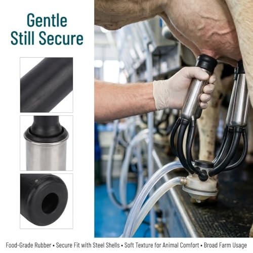 Milking Machine Replacement Rubber Liner, Food-Grade Black Rubber Milking Liner for Cow and Goat, 201S 10U 400MX(400MX) - size: 400MX