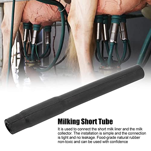 4PCS Milking Short Tube, Food Grade Rubber Hose for Cow Milking Machine Replacement Parts, Safety Short Tube Pipe Milking Machine Accessories Milking Cup Set Parts (Black Milk Tubes)