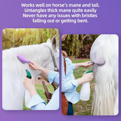 Equine Mane & Tail Combs Horse Brush Shedding Brush Grooming Tool for Horse (Gray) - color: Gray