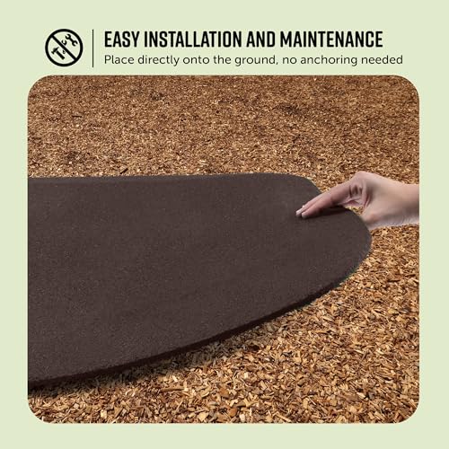 Playsafer Playground Safety Rubber Wearmat for Swingsets and Slides - 1" Thick X 24" W X 40" L (1 Pack, Brown) - color: Brown, size: 1 Pack (40" L x 24" W x 1" Thick)