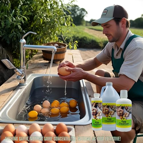 CareFree Enzymes Egg Washer & Egg Cleaner — Natural Enzyme Egg Wash for Fresh Farm Eggs, Safe for Backyard Chickens & Homesteads, 33.9 oz