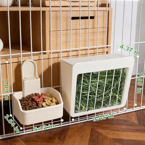 RUBYHOME Rabbit Hay Feeder Guinea Pig Food Feeder Adjustable Height Rabbit Feeder Guinea Pig Food Bowl Complete Bunny Bundle Bunny Accessories for Rabbits, Guinea Pigs, Chinchillas