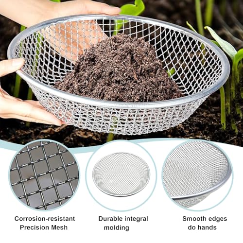 1/4 Inch Soil Sifter for Gardening, Rock Sifter for 5gallon,Compost Sifter Dirt Sifter,Captures Dirt Rocks Sawdust - color: 1/4 Inch