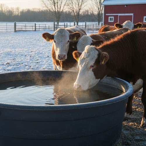 Farm Innovators DPH-15 Outdoor Water Tank Heaters Livestock Stock Tank Drain Plug Water De-Icer Designed for Rubbermaid Tanks, Brown | Thermostatically controlled heater operates only when necessary, for use in all Rubbermaid stock tanks - size: Single