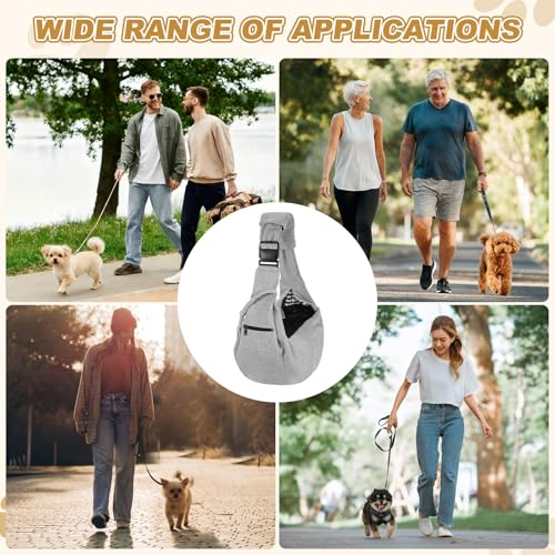 Dog Sling Carrier for Small Dogs and Cats Up to 16.5 Lbs, Breathable with Shoulder Pad Pet Crossbody Shoulder Bag, (Gray, 1 Pcs) Intended for Outdoor/Camp/Travel - color: Gray