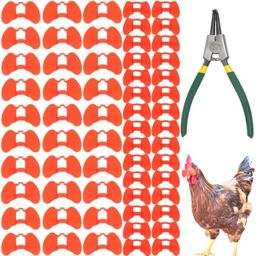 Pinless Peepers for Chickens, 61 Pcs Anti-Pecking Goggles with Pliers, Chicken Blinders and Plier Tool, Chicken Glasses Pheasant Poultry Blinders Spectacles (30 Pcs Large and 30 Pcs Middle with Plier) - size: 30 Pcs Large and 30 Pcs Middle with Plier
