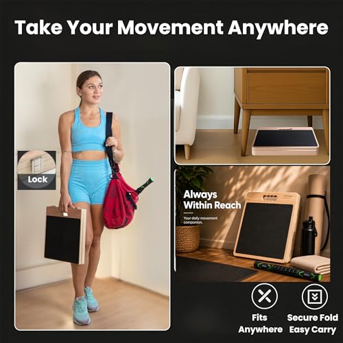 Swara 12.6″ Wooden Slant Board for Calf Stretching & Exercise (Board only) | Adjustable Eucalyptus Incline Board for Squats, Calf Stretching, Ankle Mobility & Physical Therapy; Foldable, 400lb Capacity - size: 12.6 Inch