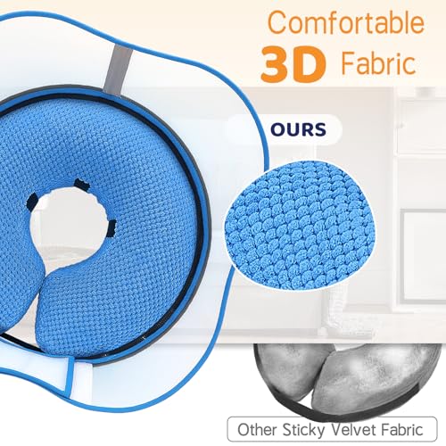 Supet Raised Inflatable Dog Cone Alternative Collars for After Surgery, Dog Donut Collar After Surgery, Soft Pet Cone for Small Medium Large Dogs to Stop Licking - color: Blue, size: M(Neck 9"-12.5")