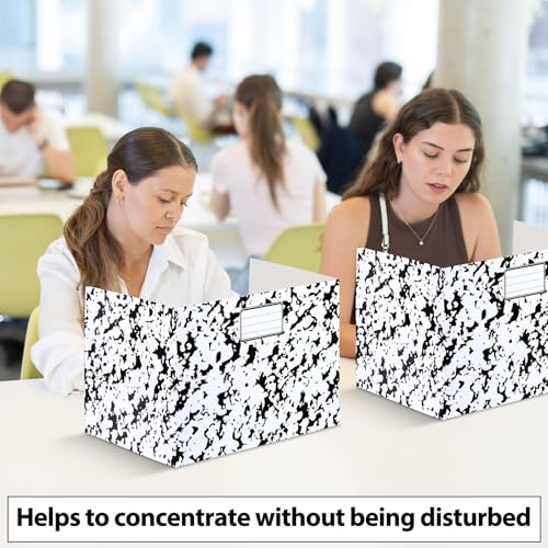 Sabary 24 Pack Desk Dividers for Students,Marble,White | Privacy Folders Testing Dividers with Labels, Standard School Privacy for Classroom Teacher Supplies - color: White, style: Marble