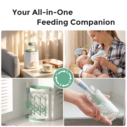 Momcozy Natural Baby Bottle, 12oz Narrow-Neck Breast Milk Container, Breastmilk Storage Bottle for Fridge & Momcozy Breast Milk Cooler, BPA Free Milk Collection Bottles, Breastfeeding Essential, 2PCS