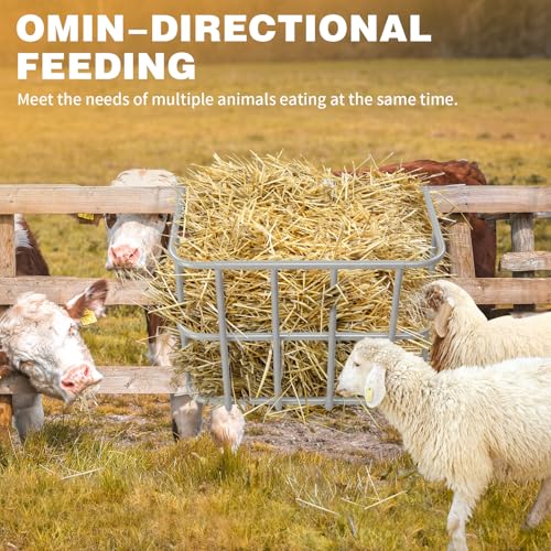 Outvita 18 Gal Livestock Feeder, Heavy-Duty Steel Goat Hay Rack | 22.5" Wall Mounted Horse Hay Holder with Multiple-Sided Feeding for Sheep, Farm and Livestock - size: 22.5 in