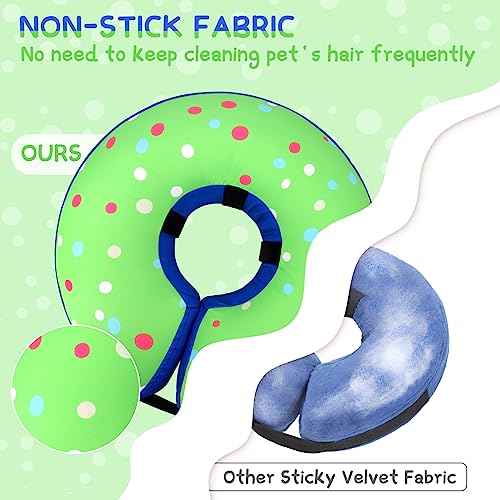 Supet Inflatable Dog Cone Collar Alternative After Surgery, Dog Neck Donut Collar Recovery E Collar, Soft Pet Cone for Small Medium Large Dogs - color: Donut Green, size: L(Neck 12"-16")