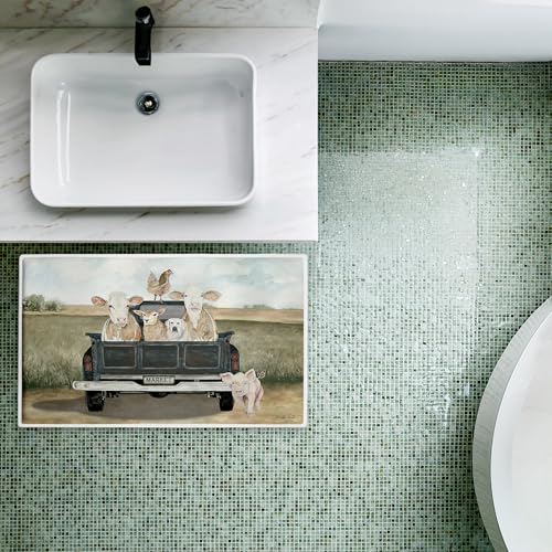 Stupell Industries Ready for A Ride Animals, 30 x 18 | Anti-Fatigue Floor Mat, Ergonomic Cushioned for Kitchen & Standing, Non-Slip Backing | by Cindy Jacobs
