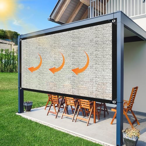 Shade Cloth-80% Aluminum Sunblock Neting,Durable Mesh Tarp with Grommets,Shade Cloth for Garden,Car, Outdoor Pergola,Greenhouse,Chicken Coop and Dog Kennel(Silver) - size: 10×33FT
