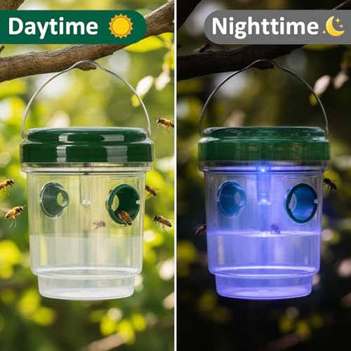 3 Pack Outdoor Hanging Wasp Catcher Reusable Insect Catching Container for Garden Yard Deck
