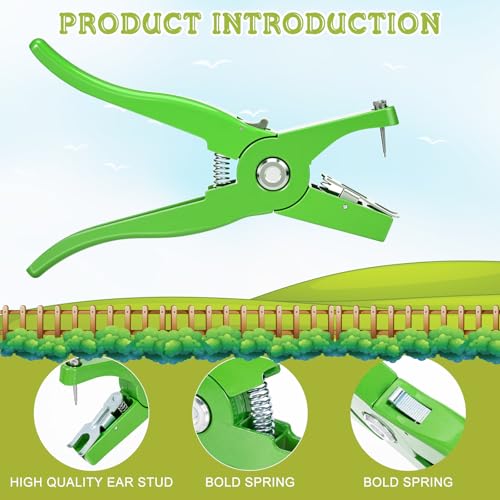 Lothee 100 Pcs Blank Cattle Ear Tags with Pliers Large Blue Plastic Precision Animal Identification Blank Livestock Ear Tags for Cattle Cow Horse Dog Pig Goat Sheep Farm Management - color: Blue