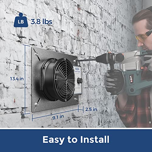 ALORAIR 260CFM Crawl Space Ventilator Fan with Humidistat & Thermostat | 6.7 Inch Basement Vent Fan with Freeze Protection, IP-55 Rated Isolation Mesh for Crawlspace, Garage, Attic, Exhaust - size: Small