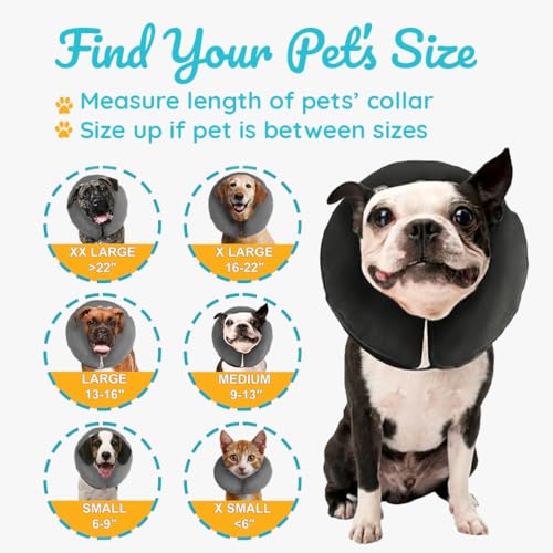 ZenPet Recovery Inflatable Collar for Dogs & Cats – Soft, Comfortable, Safe & Stress-Free Healing Alternative E-Collar After Surgery, Adjustable Donut Design, Secure Fit (Medium) - size: Medium