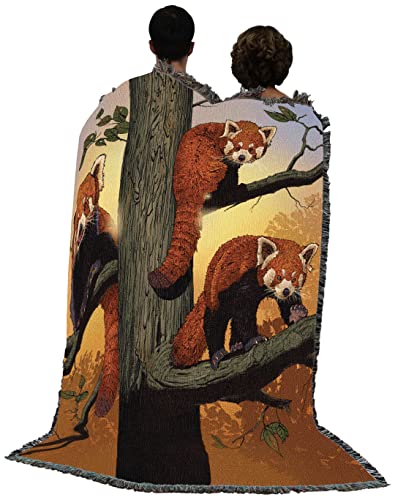 Pure Country Weavers Red Panda Blanket by Vincent HIE - Gift Tapestry Throw Woven from Cotton - Made in The USA (72x54) - color: Red Panda