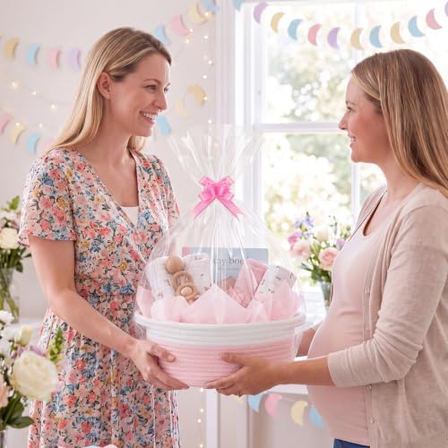 Yeezube Woven Basket Gift Basket Storage Baskets with Gift Bag Card Ribbon Tissue Paper for Wedding Gifts Empty Graduation Gifts Stuffers Baby Shower