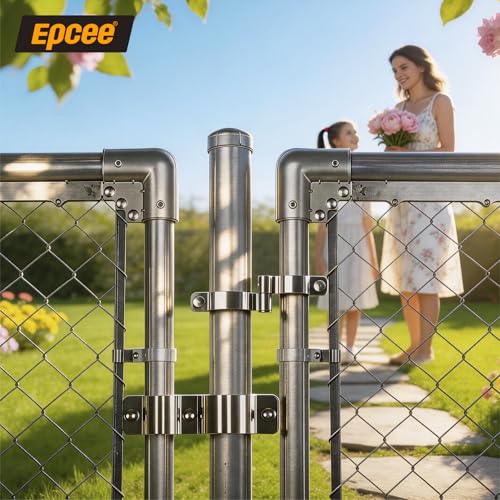 2 Pack 2-3/8" x 1-5/8" Chain Link Fence Gate Hinge, 304 Stainless Steel Heavy Duty Male Female Post Hinges with Bolts and Nuts - color: 2-3/8", size: 1-5/8 Inch