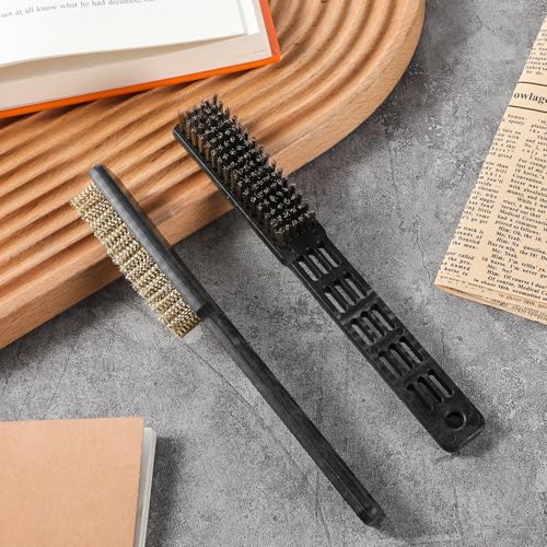 2 Pack Bowling Shoe Brushes, Heavy Duty Wire Brush Outdoor Shoe Cleaning Brushes for Bowling Shoes, Sliders, Golf Cleats and Boots Remove Dust Grit