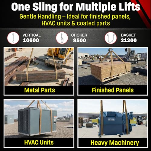 VR4 10ft Tan Endless Round Polyester Rigging Sling | USA Made, Double-Ply Cover, for Lifting & Material Handling, Capacity: 10,600 lb Vertical, 8,500 lb Choker, 21,200 lb Basket - size: 10 ft