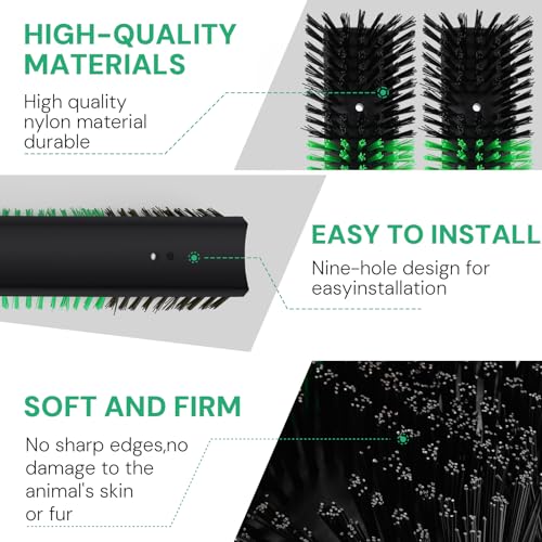 2pcs Livestock Scratching Brush with 8 Screws,Cattle and Horse Grooming Brush, Itch Relief for Horses, Goat, Cattle,Sheep,Cow and Pig,Animal Back Scratching