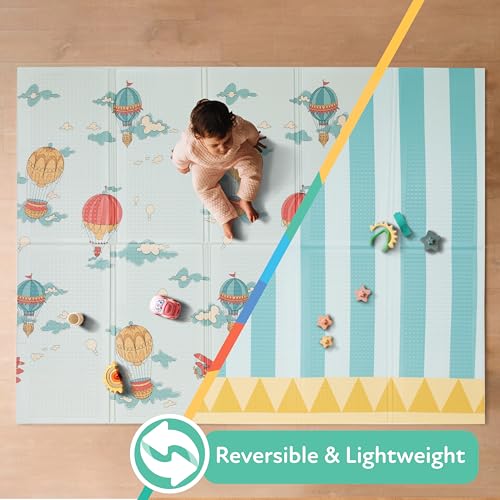 Nuby Reversible Baby Floor Mat | Hot Air Balloons - style: Hot Air Balloons