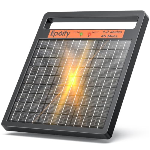 Solar Electric Fence Charger LD02, 1.2J with Short Circuit Alarm | 8W High-Efficiency Solar Panel • Solar + AC Backup • 10000mAh Long Runtime • 45-Mile Coverage • Sealed Magnetic Switch
