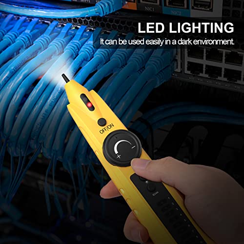 Network Cable Tester, Line Finder Ethernet/Telephone/Cat5/6 RJ11/45 | Checks Shorts/Open/Cross/Break Points without Wire Damage, Polarity & Line Level. Tel Status: Idle/Ring/Off-Hook, TIP/RING