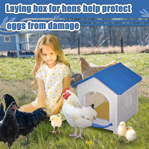 Chicken Nesting Box for Laying Eggs 1/2/3 Pack Large Easy to Assemble Hen Plastic Nesting Box with Washable Nesting Pad for Chicken Coop Wall or Ground Mounted (1 Pack) - size: 1 Pack