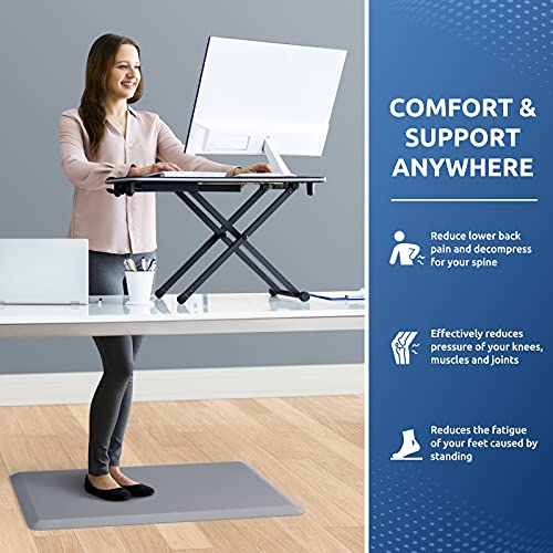 KitchenClouds Kitchen Mat Cushioned Anti Fatigue Rug 17.3"x28" Waterproof Non Slip Standing Desk Mat Comfort Floor Mats for Kitchen House Sink Office (Grey) | Water-Resistant, Non-Slip, Easy to Clean Comfort Floor Mat for Kitchen, Sink & Office, Multiple