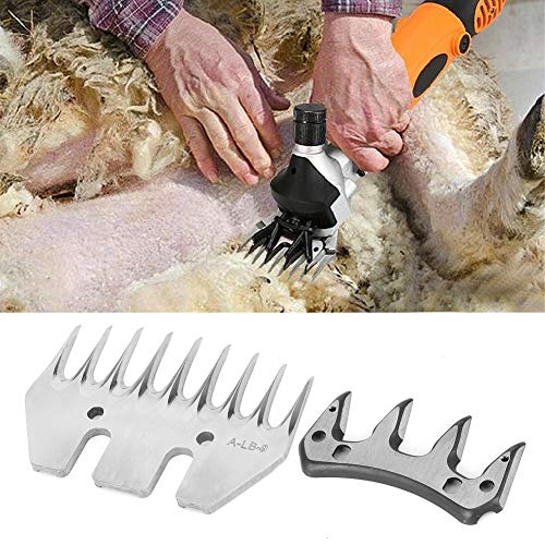 Stainless Steel Sheep Clippers, High Hardness Replacement Shearing Cutter with Upper Serration for Sheep Grooming and Animal Trimming, 4 Specifications (9-Tooth Straight (+ oscillating)) - size: 9-tooth straight (+ oscillating )