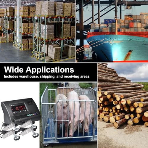 Livestock Scale 10000lbs Capacity | Precision Farm Animal Scales for Weighing | Digital Weighing Machine with 4 Two-Ton Sensors & Junction Box | Veterinary Scale for Goat, Pig, Cattle Sheep Horse