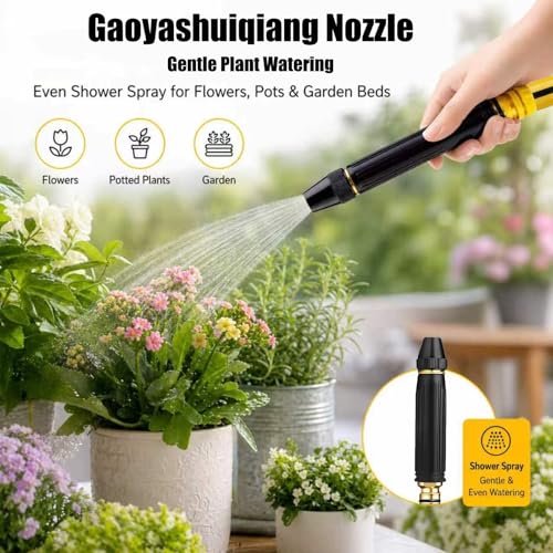 2PCS Home High pressure Car Wash Water Gun, Adjustable High Pressure Jet Sweeper Spray Nozzle with Leak-Proof Design，Applicable to Garden high Pressure hose Nozzle for Car Wash, Lawn, Patio Cleaning