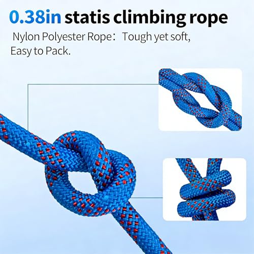 200ft 3/8 Inch Climbing Rope, Heavy Duty Arborist Rope(Blue) - size: 3/8in-200ft-Blue