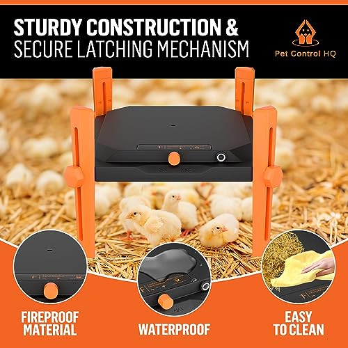 Pet & Livestock HQ Chicken Brooder Heater for Chicks - Chick Brooder Heat Plate - 12” x 12” Indoor Brooder Heating Kit with Adjustable Height and Temperature Display