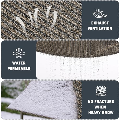 90% Sun Shade Cloth, Kesfitt 6x8FT Garden Shade Cover with Reinforced Grommets, Mesh Tarp Sun Privacy Screen for Greenhouse, Plant, Pergola, and Backyard Patio Sunshade - size: 6ftx8ft, style: Brown 90% Shading Rate