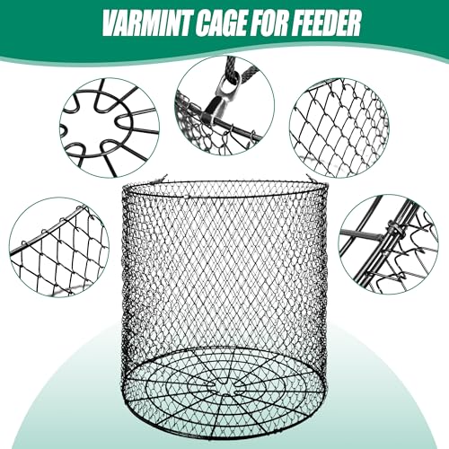 Foldable Deer Feeder Varmint Guard, 13x12 in Stainless Steel Deer Feeder Protective Guards Cage for Outdoor Fores, Keep Raccoon Squirrels Birds Away from Your Feeder