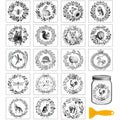 GLOBLELAND 18 Sheets Animals Flower Wreath Transfer Stickers 3.9x3.6inch | Insect Silhouette, Rub on Transfer Decal, UV DTF Cup Wraps, For Furniture Vase Glass Mason Jar Art Crafts - style: Wreath Animals