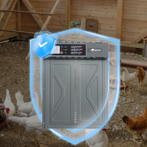 Automatic Chicken Coop Door Solar Powered, 4 Modes Blue Chicken Door | Automatic ，Solar Powered ，Timer, Remote Control, Anti-Pitch Aluminum Alloy Auto House Door for Chicken, Duck, Poultry - color: Blue