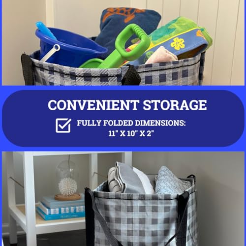 DURASACK Heavy Duty Storage Tote Bag 22-Gallon, Gingham Multi, Pack of 4 | Moving Bag Utility Tote for Laundry, Moving & Home Storage, Reusable Self-Standing Design, Holds up to 500 Pounds - color: Gingham Multicolored, size: Pack of 4
